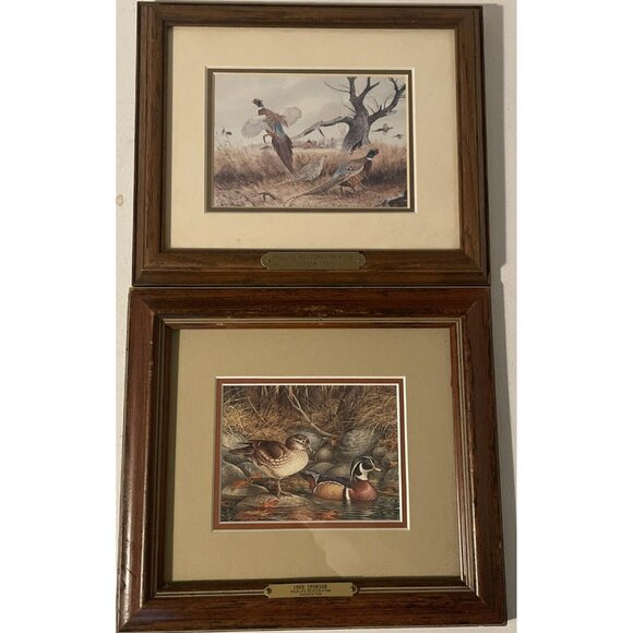 Set of 2 Wildlife Restoration ASSN Small Prints Framed Ducks Birds